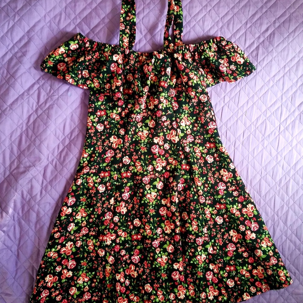 Adorable, cold shoulder floral dress